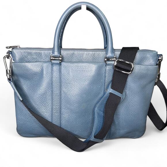 BALLY MIGAN BLUE BUSINESS/LAPTOP BAG/SATCHEL SHOULDER BRIEFCASE BAG LEATHER - Picture 1 of 11